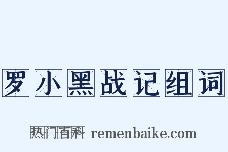 罗小黑战记组词是什么意思的图片